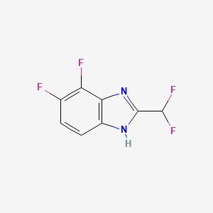 molecular formula C8H4F4N2 B15224468 2-(Difluoromethyl)-6,7-difluoro-1H-benzo[d]imidazole 