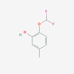 molecular formula C8H8F2O2 B15224475 2-(Difluoromethoxy)-5-methylphenol 