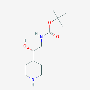 molecular formula C12H24N2O3 B15224476 (S)-tert-Butyl (2-hydroxy-2-(piperidin-4-yl)ethyl)carbamate 