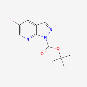 molecular formula C11H12IN3O2 B1522457 叔丁基 5-碘-1H-吡唑并[3,4-b]吡啶-1-羧酸酯 CAS No. 1299607-57-0
