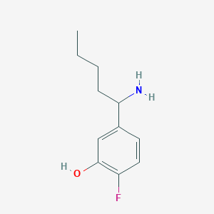 molecular formula C11H16FNO B15224587 5-(1-Aminopentyl)-2-fluorophenol 