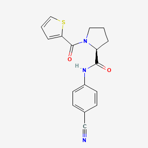 molecular formula C17H15N3O2S B15224597 (S)-N-(4-Cyanophenyl)-1-(thiophene-2-carbonyl)pyrrolidine-2-carboxamide 