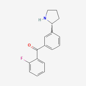 molecular formula C17H16FNO B15224625 (R)-(2-fluorophenyl)(3-(pyrrolidin-2-yl)phenyl)methanone hydrochloride 