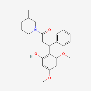 molecular formula C23H29NO4 B15224639 3-(2-Hydroxy-4,6-dimethoxy-phenyl)-1-(3-methyl-piperidin-1-yl)-3-phenyl-propan-1-one 