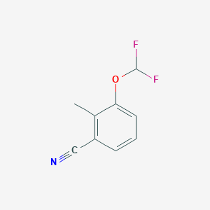 molecular formula C9H7F2NO B15224671 3-(Difluoromethoxy)-2-methylbenzonitrile 