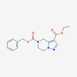 molecular formula C17H19N3O4 B15224687 5-Benzyl 3-ethyl 6,7-dihydropyrazolo[1,5-a]pyrazine-3,5(4H)-dicarboxylate 