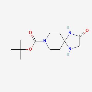 molecular formula C12H21N3O3 B1522469 Tert-butyl 2-oxo-1,4,8-triazaspiro[4.5]decane-8-carboxylate CAS No. 1221792-93-3