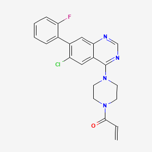 molecular formula C21H18ClFN4O B15224709 1-(4-(6-Chloro-7-(2-fluorophenyl)quinazolin-4-yl)piperazin-1-yl)prop-2-en-1-one 