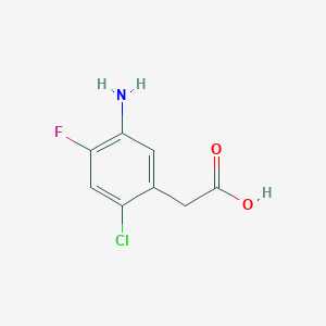 molecular formula C8H7ClFNO2 B15224749 2-(5-Amino-2-chloro-4-fluorophenyl)acetic acid 