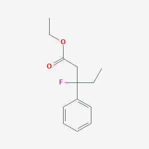 molecular formula C13H17FO2 B15224760 Ethyl 3-fluoro-3-phenylpentanoate 