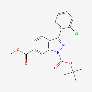 molecular formula C20H19ClN2O4 B15224784 Methyl 1-Boc-3-(2-chlorophenyl)indazole-6-carboxylate 