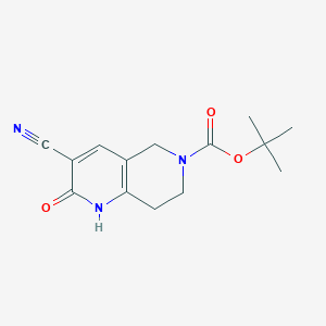 molecular formula C14H17N3O3 B1522480 tert-butyl 3-cyano-2-oxo-1,2,5,6,7,8-hexahydro-1,6-naphthyridine-6-carboxylate CAS No. 1190440-61-9