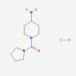 molecular formula C10H20ClN3O B1522482 (4-Aminopiperidin-1-yl)(pyrrolidin-1-yl)methanone hydrochloride CAS No. 889849-93-8