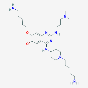 7-[(5-aminopentyl)oxy]-N~4~-[1-(5-aminopentyl)piperidin-4-yl]-N~2~-[3-(dimethylamino)propyl]-6-methoxyquinazoline-2,4-diamine