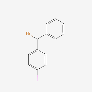 molecular formula C13H10BrI B15224946 1-(Bromo(phenyl)methyl)-4-iodobenzene 