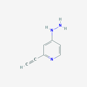 molecular formula C7H7N3 B15224956 2-Ethynyl-4-hydrazinylpyridine 