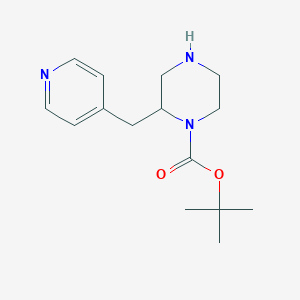 molecular formula C15H23N3O2 B15224974 Tert-butyl 2-(pyridin-4-ylmethyl)piperazine-1-carboxylate 