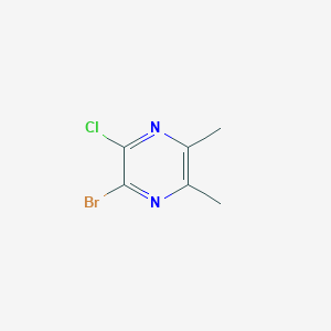 molecular formula C6H6BrClN2 B15225025 2-Bromo-3-chloro-5,6-dimethylpyrazine 