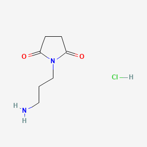 molecular formula C7H13ClN2O2 B1522503 1-(3-Aminopropyl)pyrrolidine-2,5-dione hydrochloride CAS No. 54052-99-2