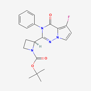 molecular formula C20H21FN4O3 B15225061 tert-butyl (2S)-2-(5-fluoro-4-oxo-3-phenylpyrrolo[2,1-f][1,2,4]triazin-2-yl)azetidine-1-carboxylate 