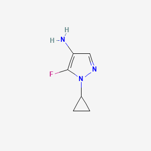 molecular formula C6H8FN3 B15225086 1-Cyclopropyl-5-fluoro-1H-pyrazol-4-amine 