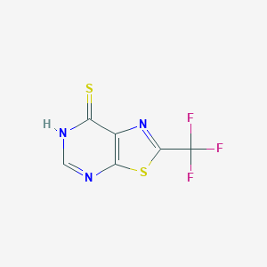 molecular formula C6H2F3N3S2 B15225095 2-(Trifluoromethyl)thiazolo[5,4-d]pyrimidine-7(6H)-thione 