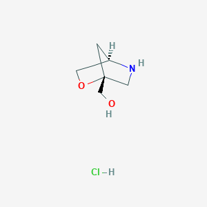 molecular formula C6H12ClNO2 B15225146 ((1R,4R)-2-Oxa-5-azabicyclo[2.2.1]heptan-1-yl)methanol hydrochloride 