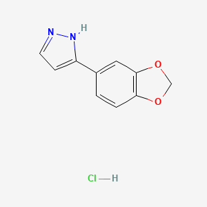 molecular formula C10H9ClN2O2 B1522515 3-(1,3-Benzodioxol-5-YL)-1H-pyrazole hydrochloride CAS No. 1269199-66-7
