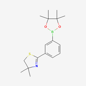 molecular formula C17H24BNO2S B15225175 4,4-Dimethyl-2-(3-(4,4,5,5-tetramethyl-1,3,2-dioxaborolan-2-yl)phenyl)-4,5-dihydrothiazole 