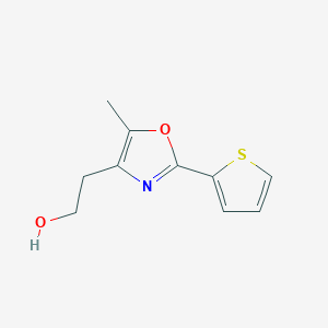 molecular formula C10H11NO2S B15225185 2-[5-Methyl-2-(thiophen-2-yl)oxazol-4-yl]ethanol 