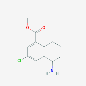 molecular formula C12H14ClNO2 B15225189 Methyl 5-amino-3-chloro-5,6,7,8-tetrahydronaphthalene-1-carboxylate hydrochloride 