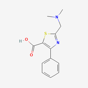 molecular formula C13H14N2O2S B15225210 2-((Dimethylamino)methyl)-4-phenylthiazole-5-carboxylic acid 