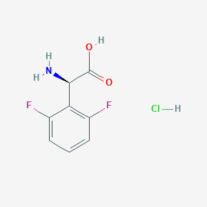 molecular formula C8H8ClF2NO2 B15225212 (R)-2-Amino-2-(2,6-difluorophenyl)acetic acid hydrochloride CAS No. 144744-43-4