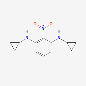 molecular formula C12H15N3O2 B1522523 1-N,3-N-dicyclopropyl-2-nitrobenzene-1,3-diamine CAS No. 1258650-72-4