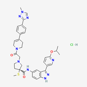 (S)-N-(3-(6-Isopropoxypyridin-3-yl)-1H-indazol-5-yl)-1-(2-(4-(4-(1-methyl-1H-1,2,4-triazol-3-yl)phenyl)-3,6-dihydropyridin-1(2H)-yl)-2-oxoethyl)-3-(methylthio)pyrrolidine-3-carboxamide hydrochloride