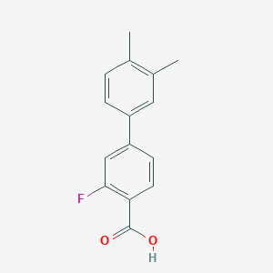 molecular formula C15H13FO2 B1522526 4-(3,4-Dimethylphenyl)-2-fluorobenzoic acid CAS No. 1183614-10-9