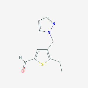 4-((1H-Pyrazol-1-yl)methyl)-5-ethylthiophene-2-carbaldehyde