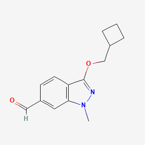 molecular formula C14H16N2O2 B15225302 3-(Cyclobutylmethoxy)-1-methyl-1H-indazole-6-carbaldehyde 