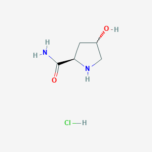 molecular formula C5H11ClN2O2 B15225308 (2R,4S)-4-Hydroxypyrrolidine-2-carboxamide hydrochloride 