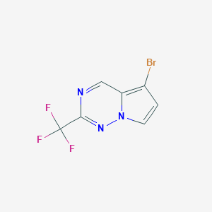 molecular formula C7H3BrF3N3 B15225372 5-Bromo-2-(trifluoromethyl)pyrrolo[2,1-f][1,2,4]triazine 