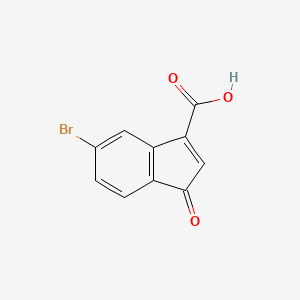 molecular formula C10H5BrO3 B15225386 5-Bromo-1-oxo-1H-indene-3-carboxylic acid 