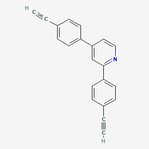 molecular formula C21H13N B15225395 2,4-Bis(4-ethynylphenyl)pyridine 