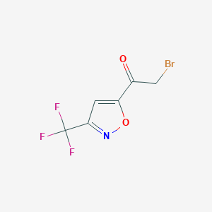 molecular formula C6H3BrF3NO2 B15225420 2-Bromo-1-(3-(trifluoromethyl)isoxazol-5-yl)ethanone 