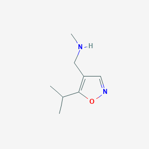 molecular formula C8H14N2O B15225478 1-(5-isopropylisoxazol-4-yl)-N-methylmethanamine 