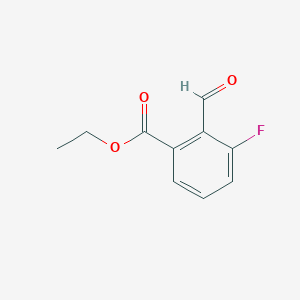 molecular formula C10H9FO3 B15225480 Ethyl 3-fluoro-2-formylbenzoate 