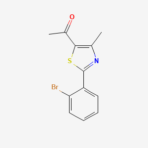 molecular formula C12H10BrNOS B1522550 1-[2-(2-Bromophenyl)-4-methyl-1,3-thiazol-5-yl]ethan-1-one CAS No. 1248601-42-4