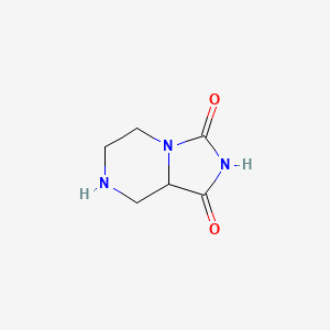 molecular formula C6H9N3O2 B15225540 tetrahydroimidazo[1,5-a]pyrazine-1,3(2H,5H)-dione 