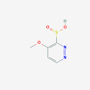 molecular formula C5H6N2O3S B15225545 4-Methoxypyridazine-3-sulfinic acid 