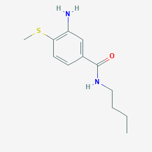 molecular formula C12H18N2OS B15225549 3-amino-N-butyl-4-(methylthio)benzamide 