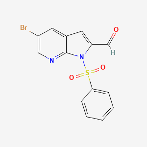 molecular formula C14H9BrN2O3S B1522555 5-溴-1-(苯磺酰基)-1H-吡咯并[2,3-b]吡啶-2-甲醛 CAS No. 1261365-67-6